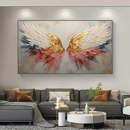 Abstract Angel Wing Oil Painting - Large Canvas Wall Art