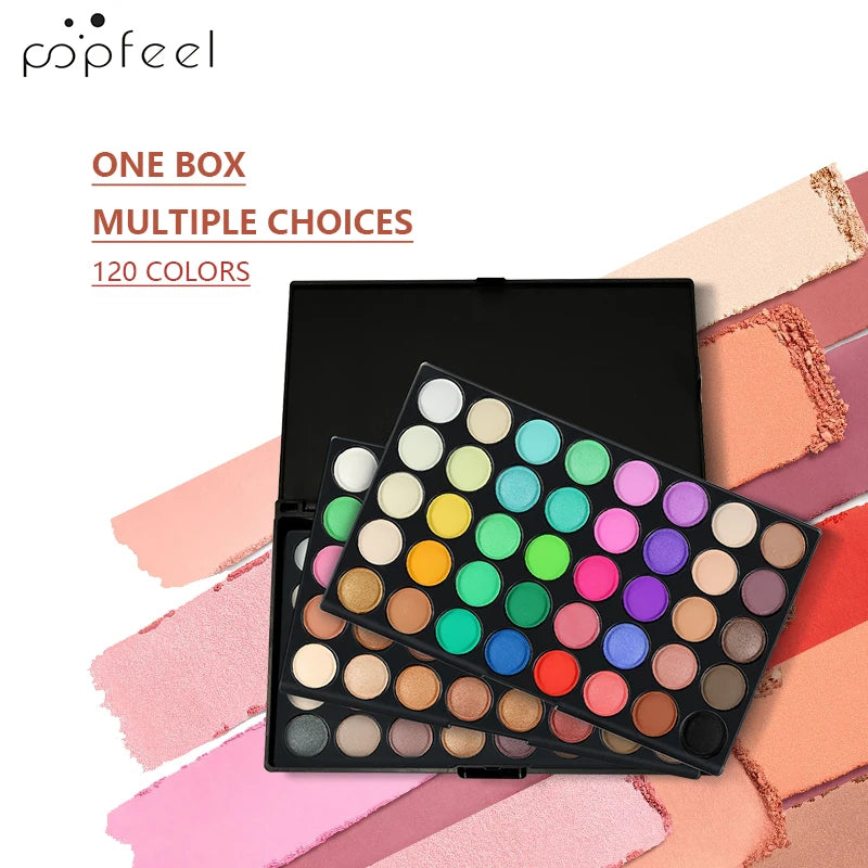 120 Colors Eyeshadow Palette, Rainbow Colors Fusion Eyeshadow Palette, Professional Matte Glitter Makeup Pallet Colorful Powder