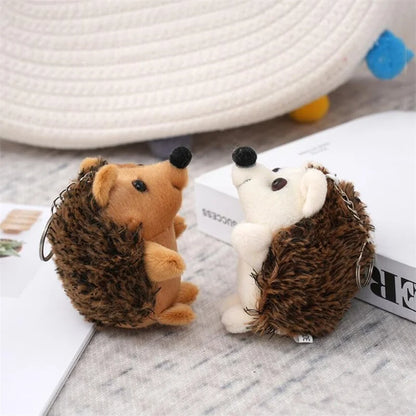 10CM 2Colour Cute Hedgehog Pendant Plush Toy Small Doll Bag Pendant Keychain Doll Stuffed Animal Key Chain