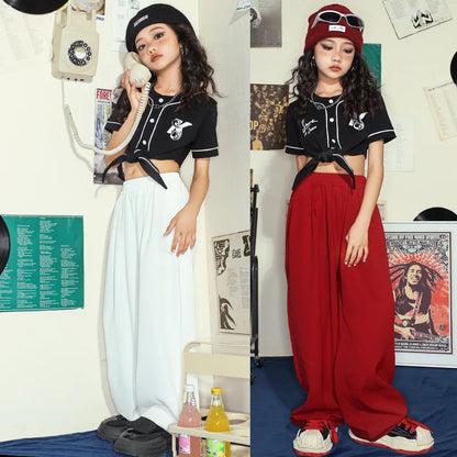 Girls Loose-Fitting Hip-Hop Performance Set