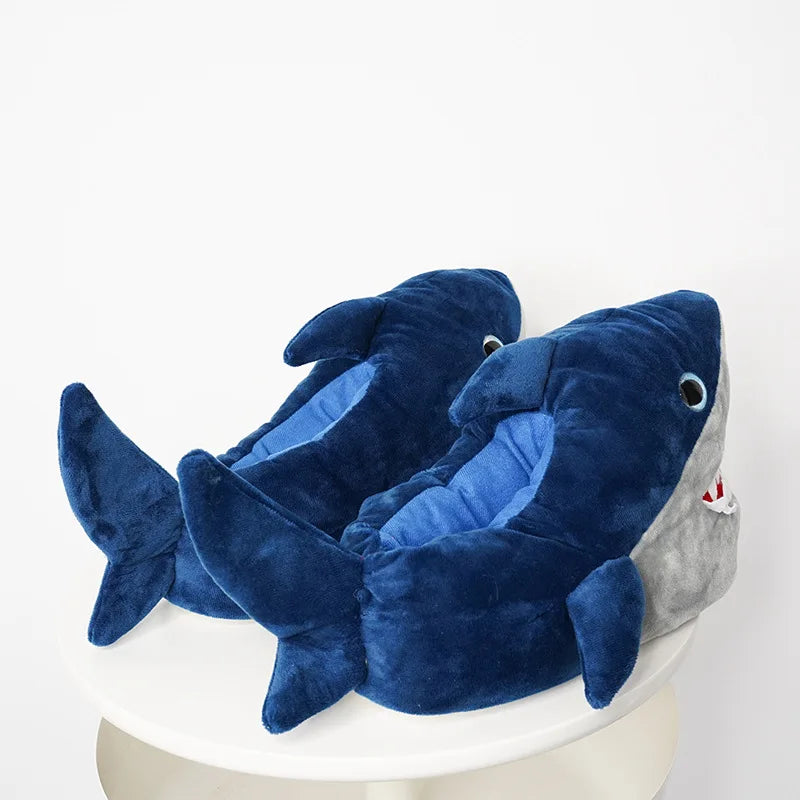 Cute Cartoon Shark Plush Slippers