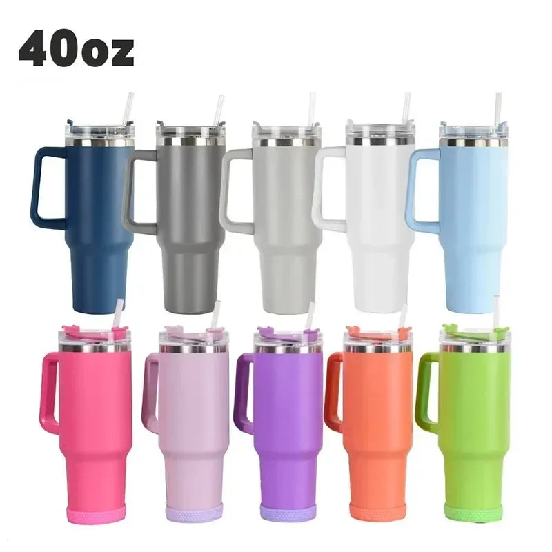 40oz Mug With Lid and Straw Stainless Steel Vacuum Mug Tumbler Keep Cold and Hot Leak Proof Travel Coffee Mug KC0461