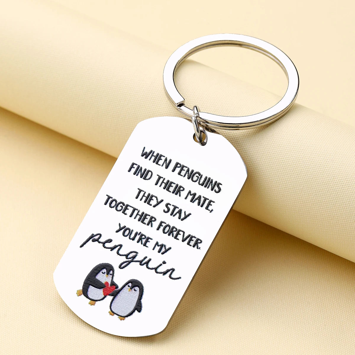 Penguin Love Keychain - Sweet Couple Gift