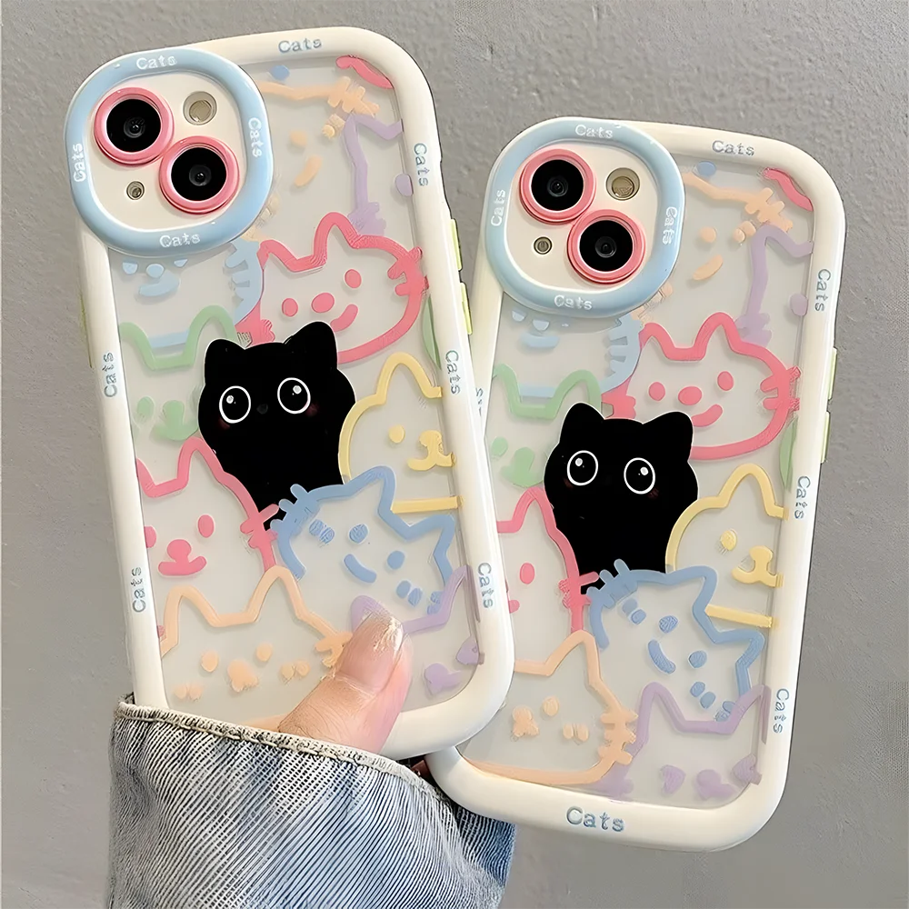 Playful Cat Silicone Phone Case for iPhone