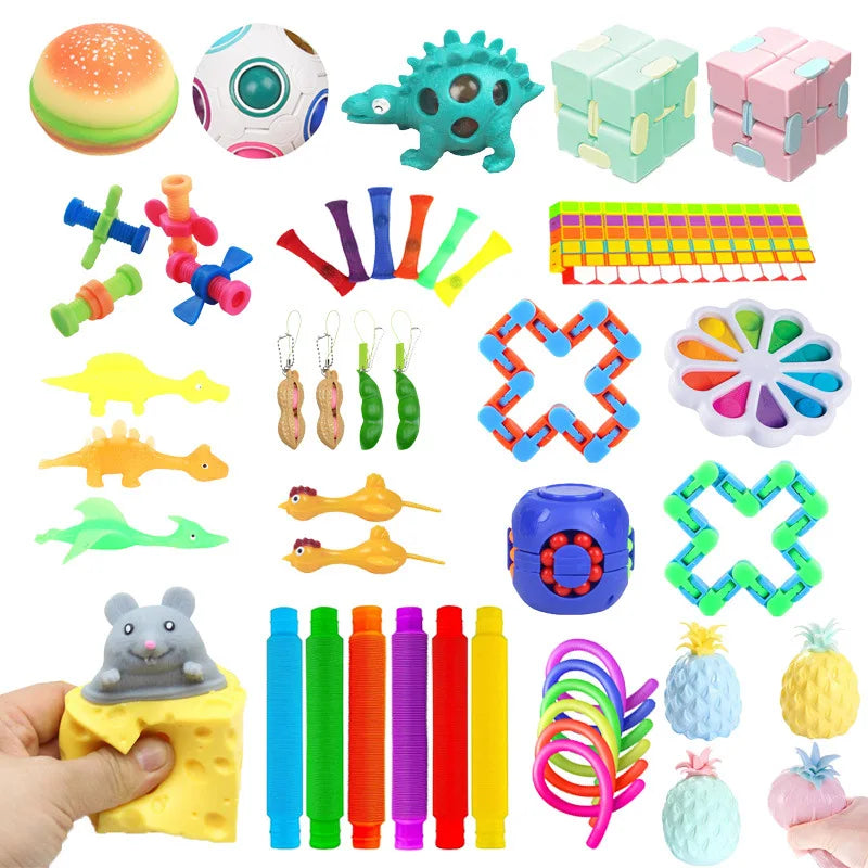 3-100pcs Random Fidget Toys Mystery Gifts Pack Surprise bag Fidget Set Antistress Relief Toys for kids party christmas