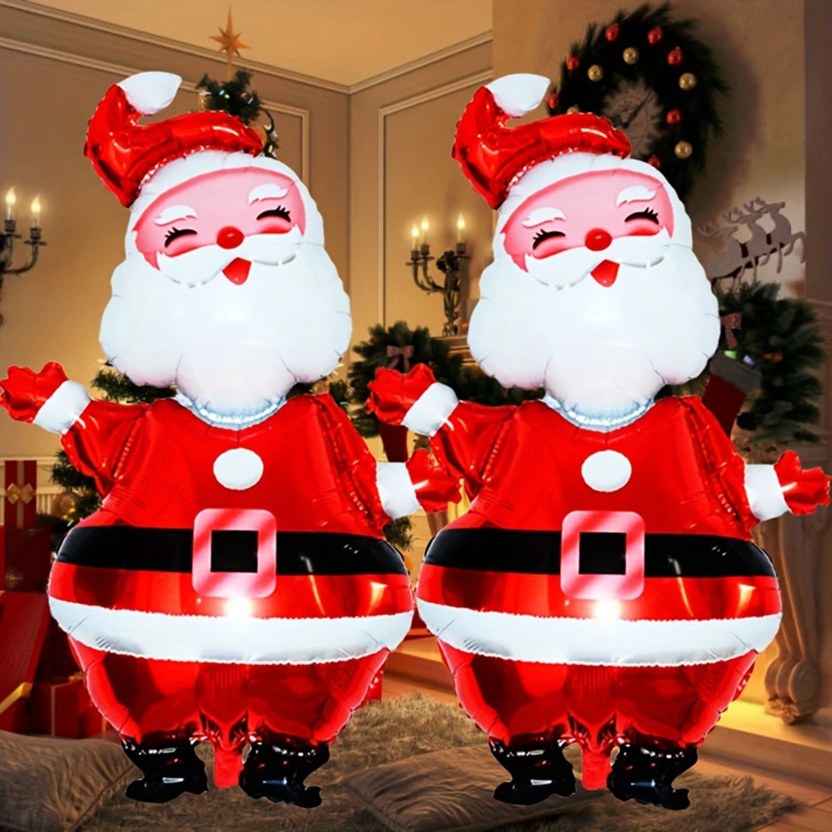 Large Santa Claus Aluminum Foil Balloon for Christmas Party, Decorative Supplies, 119cm, 1Pc