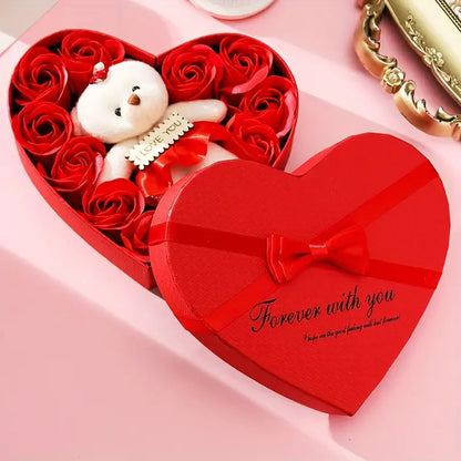 Heart-Shaped Rose Soap Flower Gift Box