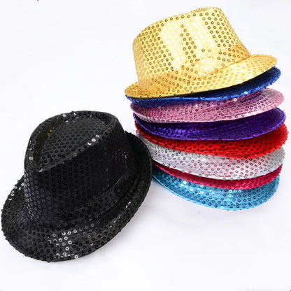 Unisex Glitter Sequin Hat for Dance & Performance