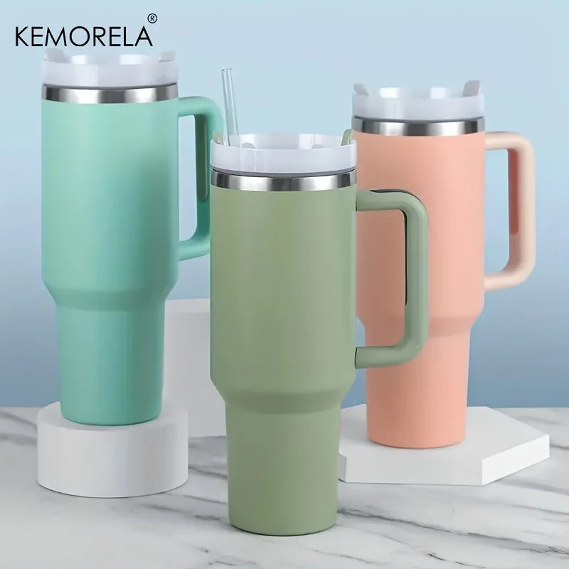 Personalized 887ML Tumbler with Handle Lid Straw 40oz Stainless Steel Water Bottle Vacuum Thermos Cup Travel Car Coffee Mug