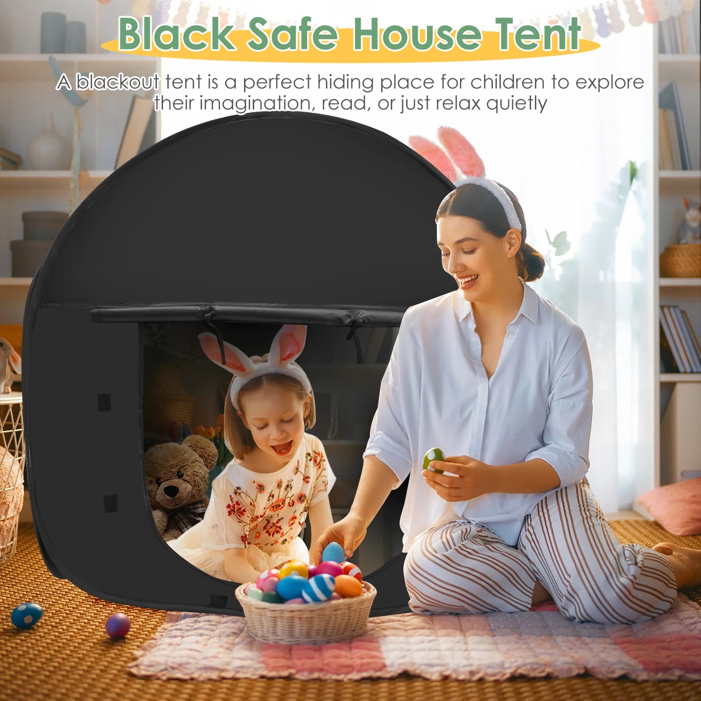 Sensory Tent for Kids - 1/2PCS Indoor Blackout Playhouse