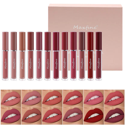 Maxfine Matte Lip Gloss Set - 6 Waterproof Colors