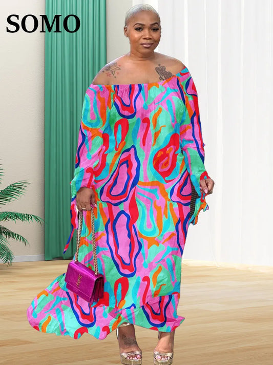 SOMO Plus Size  Africa Maxi Dress New In Summer Dresses Formal Loose Floral Print ElegantOutfits Wholesale Dropshipping 2023