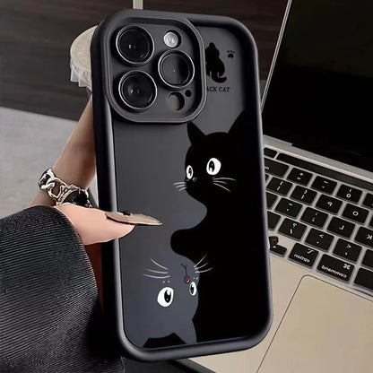 Cute Cartoon Cat Soft Phone Case for iPhone