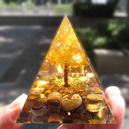 Energy Generator Orgone Pyramid with Amethyst & Peridot