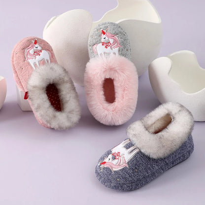 Crestar Cute Plush Cotton Slippers for Kids