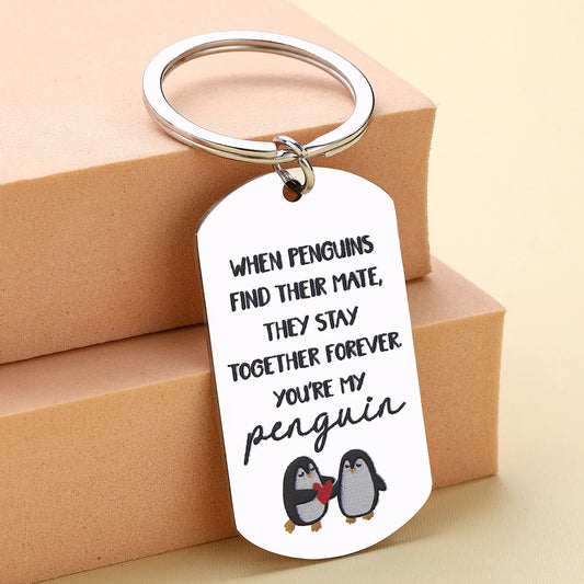 Penguin Love Keychain - Sweet Couple Gift