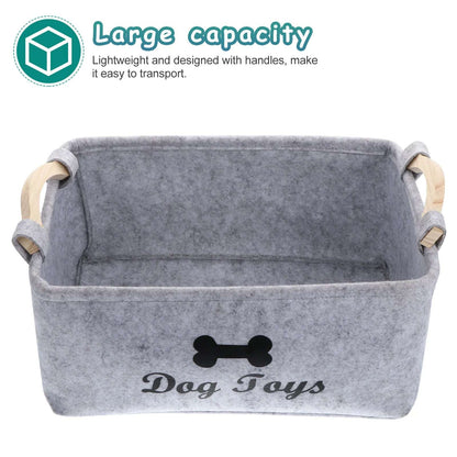 Dog Toy Basket Pet Storage Box Bin Organizer Toys Felt Cat Accessory Container Bins Baskets Accessories Containers Organizing