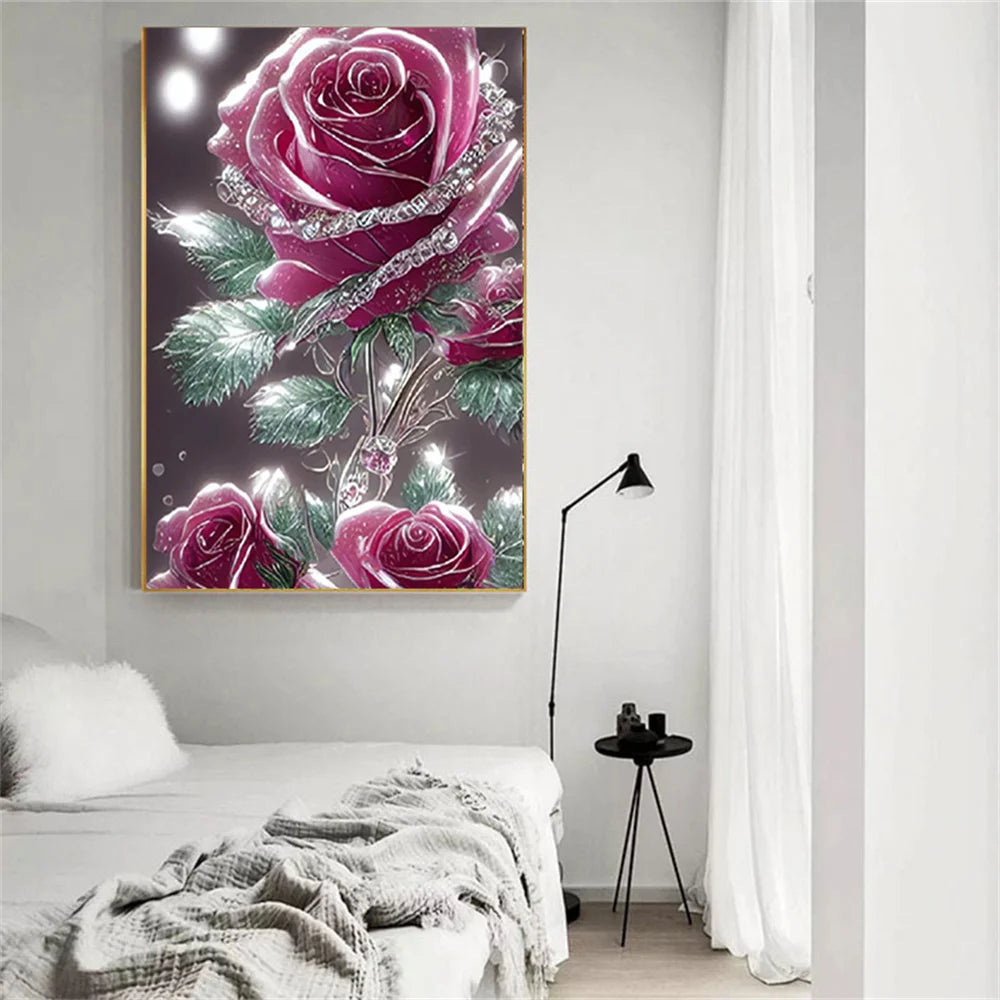 Huacan 5D Diamond Painting Rose Flower Art Kit