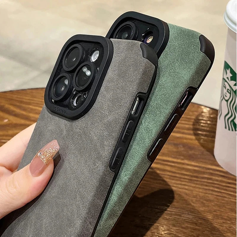 Matte Leather Silicone Phone Case for iPhone 15, 16, 11, 12, 13, 14 Pro Max, Mini, X, XR, XS, 78 Plus, SE