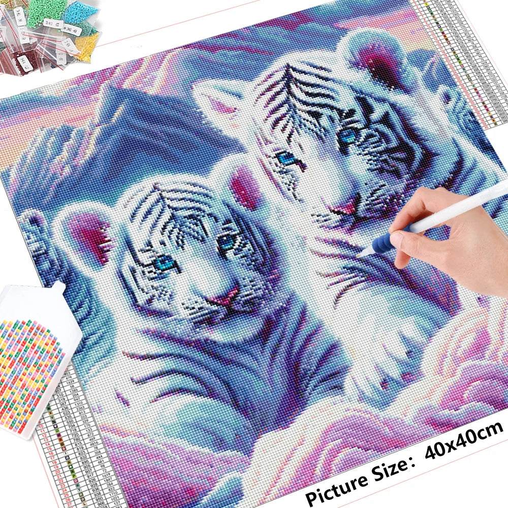 HUACAN Diamond Painting Tiger Craft Kit