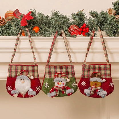 Christmas Gifts Doll Bags Cute Xmas Santa Snowman Doll Knitted Gifts Bags Apple Storage Bags for Christmas Birthday Party Favor