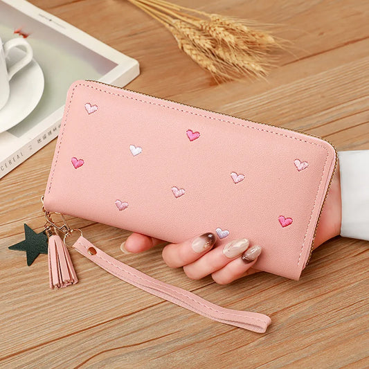 Luxury Love Heart Long Wallet for Women