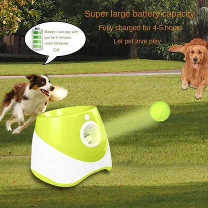 Dog Launcher Automatic Dogs Chase Toy Tennis Throwing Pinball Machine Fun Interactive Throw Rechargable Catapult USB Charging