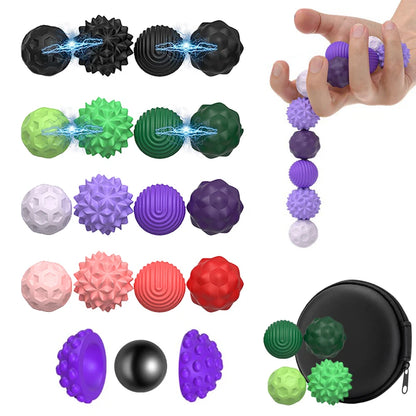 Kid & Adult Silicone Magnetic Sensory Balls - Fidget Toy for Anxiety Relief