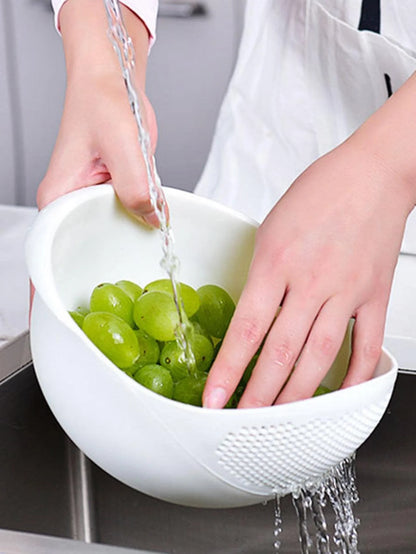 Multi-Functional Colander Rice Bowl with Handle