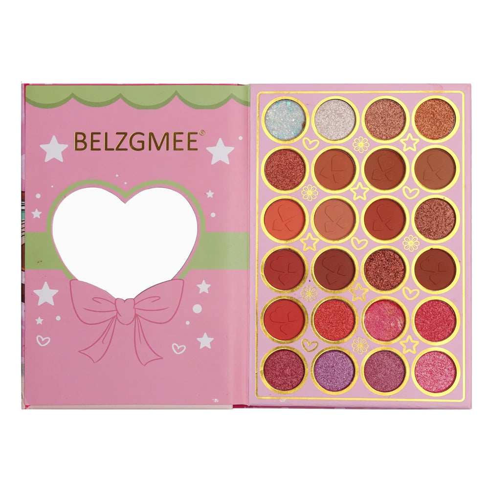 BELZGMEE 78 Colors Fashion Eye Shadow Palette Book Glitter Highlight Blusher Eyeshadow Professional Makeup for Eyes Festival