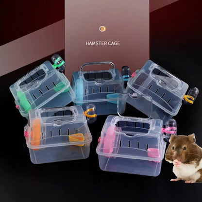 Safe Hamster Carrier Outdoor Hamster Travel Case Large Space Comfortable Hamster Carrier Small Pet Crate