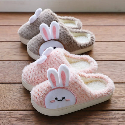 Cute Rabbit Indoor Slippers for Kids - Warm & Furry Comfort