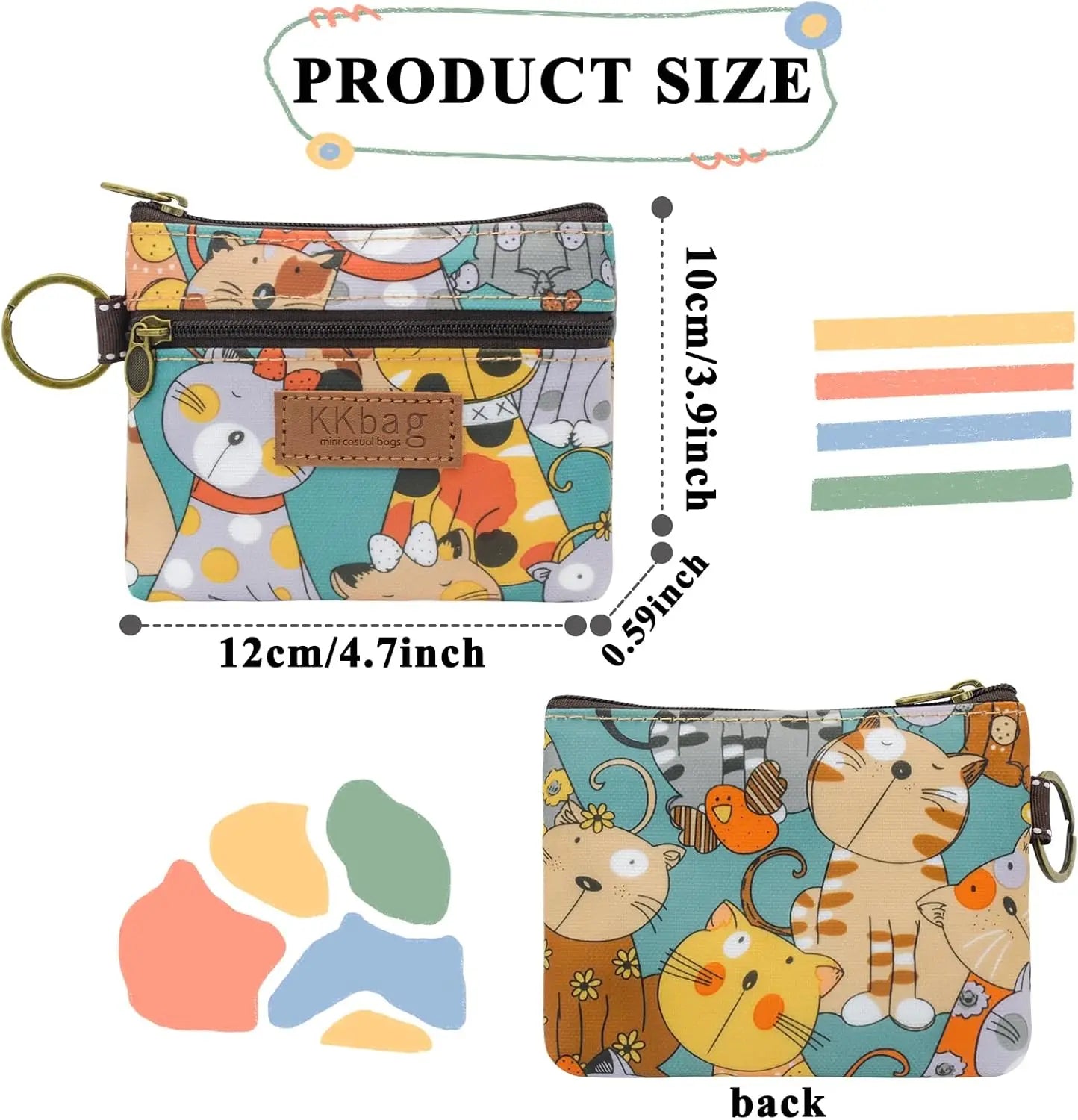 Cute Cartoon Animals Zipper Coin Purse for Women