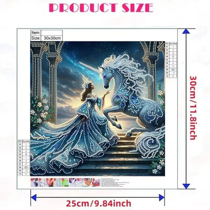 CHENISTORY 5D DIY Diamond Painting Kit - Princess & Unicorn