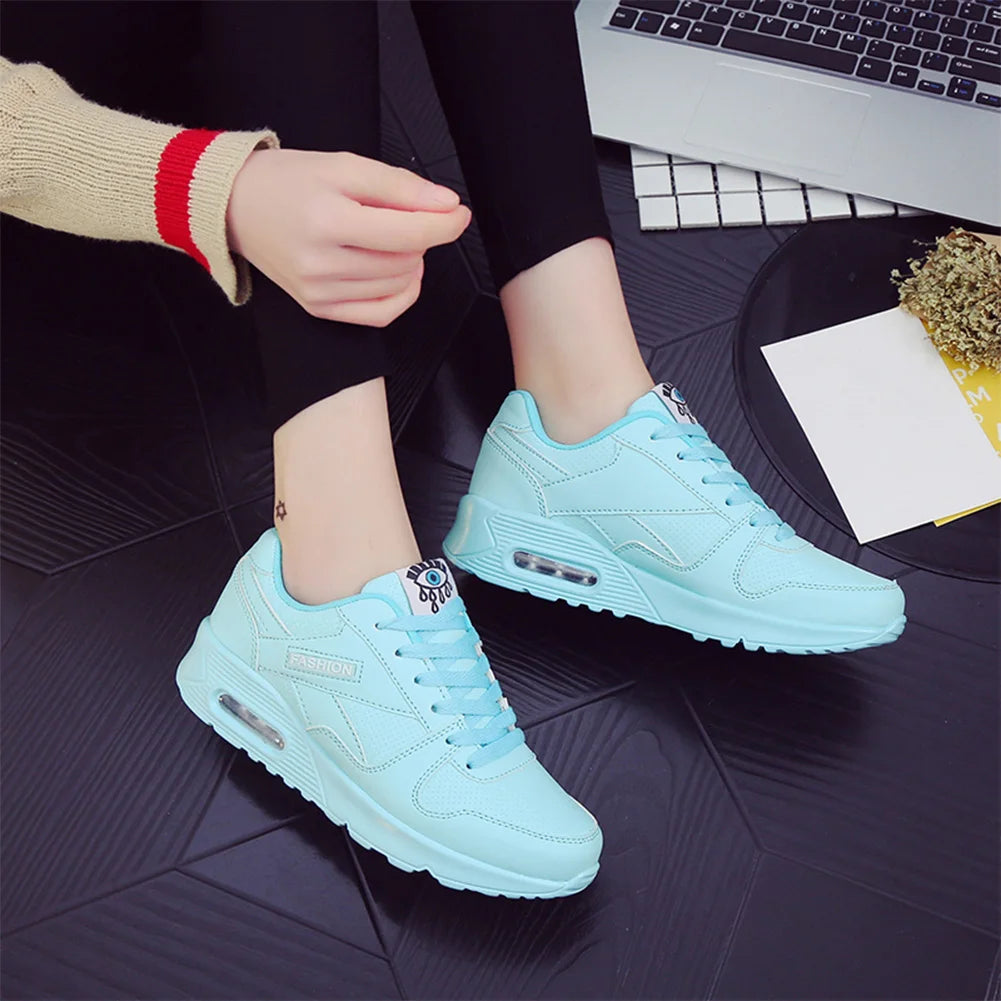 Air Cushion Women’s Fashion Sneakers - Blue & Pink