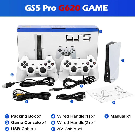 NEW GS5 Pro G620 Video Game Console 8 Bit USB 2 Wired Handheld Game Player 620 Classic Games Retro AV Output TV Gaming Console