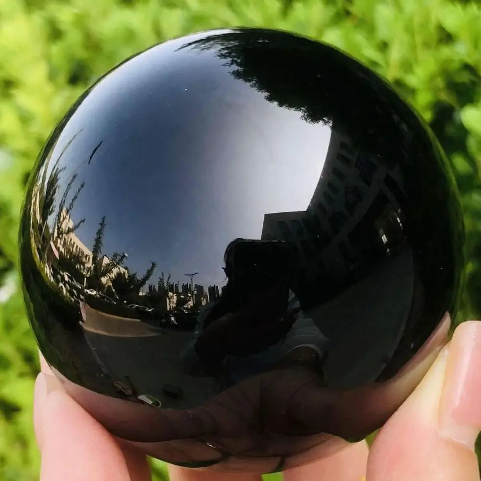 Natural Black Obsidian Sphere - Healing Crystal Ball