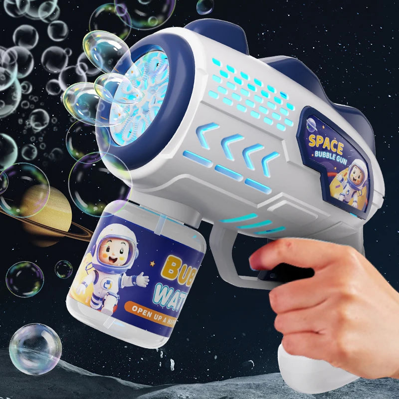 Astronaut Electric Bubble Gun Kids Toy Bubbles Machine Automatic Soap Blower with Light Summer Outdoor Party Games Children Gift