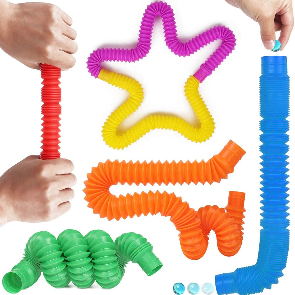 8-Pack Large Pop Tubes Fidget Toys for Stress Relief