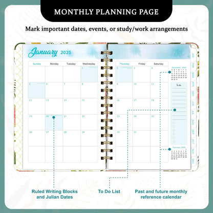 2025 Weekly & Monthly Planner - A5 Spiral Bound