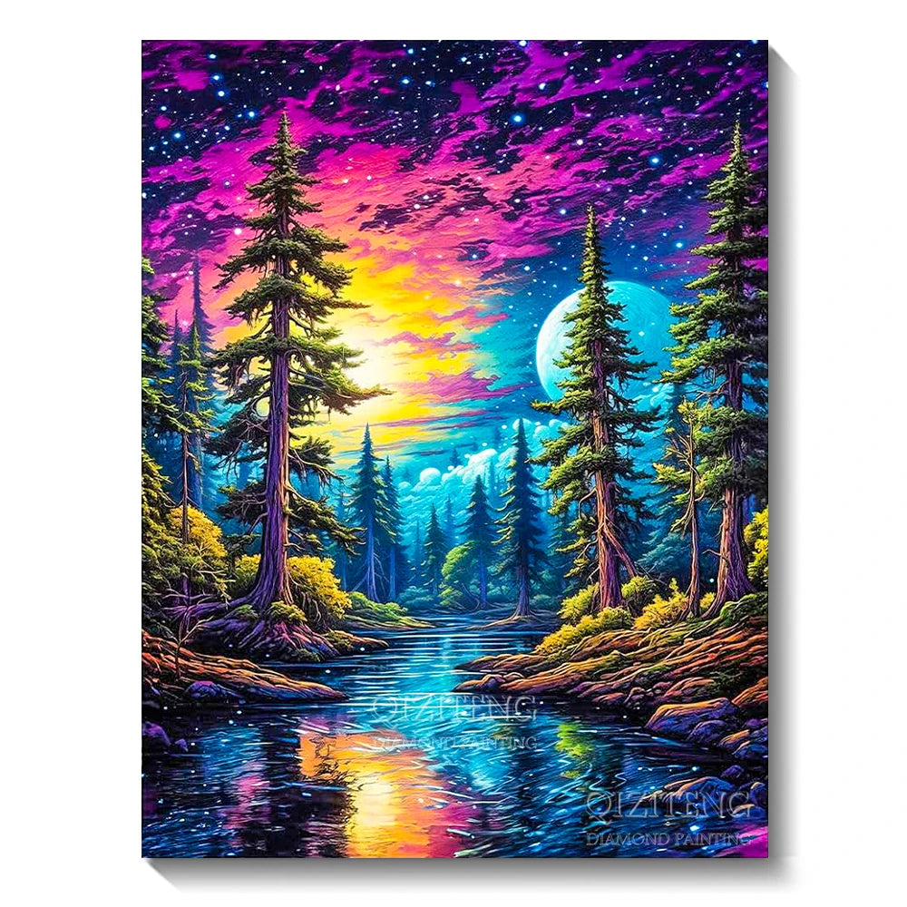 5D Diamond Art Painting - Aurora Landscape Kit