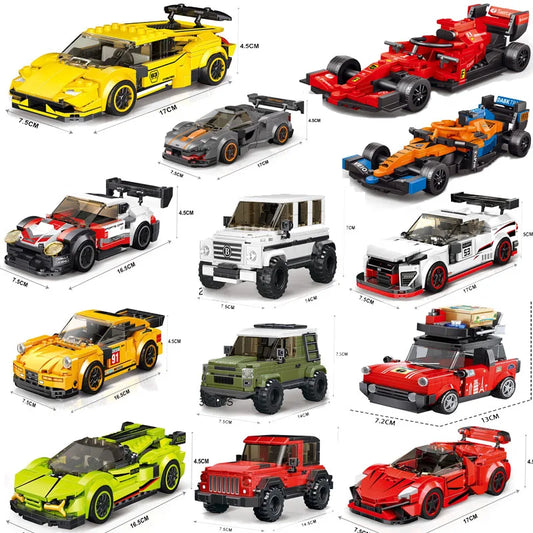 City Speed Champion Sport Racing Cars Building Blocks Model MOC Bricks Racer Vehicle Kid Education Toys for Childrens Boys Gifts