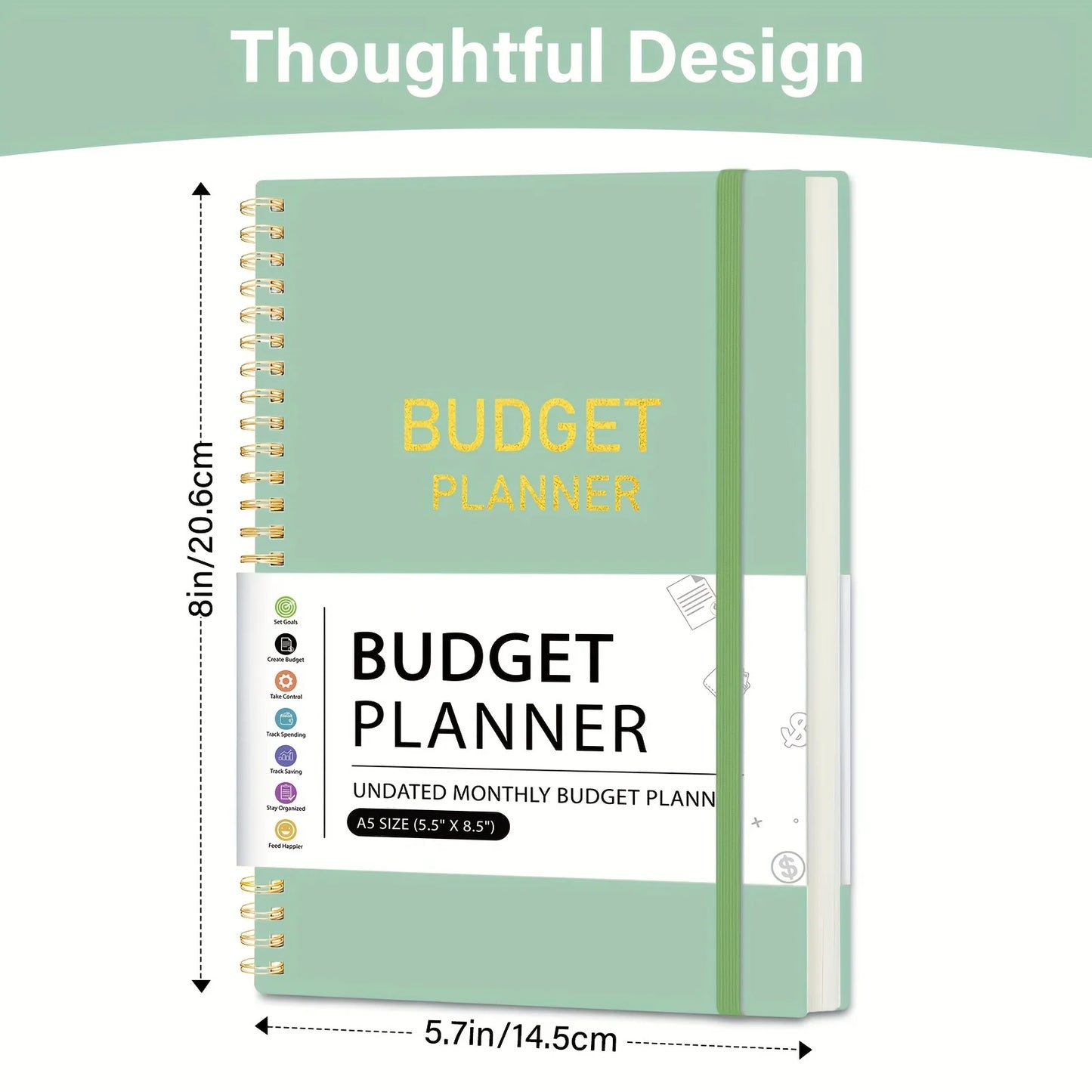 Undated Monthly Finance Budget Planner & Expense Tracker