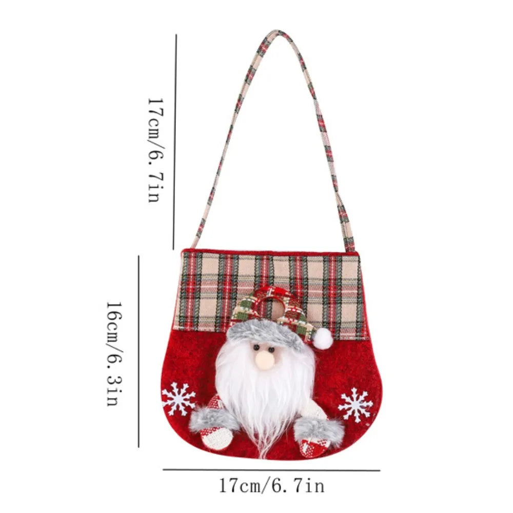 Christmas Gifts Doll Bags Cute Xmas Santa Snowman Doll Knitted Gifts Bags Apple Storage Bags for Christmas Birthday Party Favor