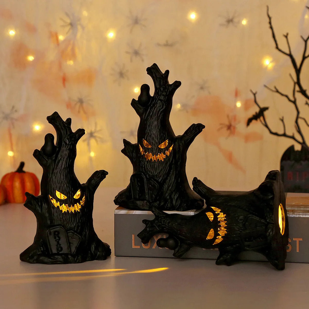 Halloween Ghost Tree Led Glow Ghost Lights Horrific Atmosphere Home Decoration Party Supplies Gifts for Children and Adults New