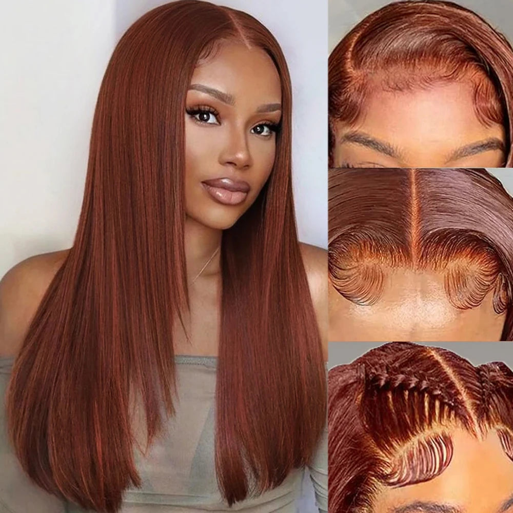 Reddish Brown Layered Lace Front Wig for Women