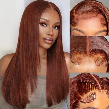 Reddish Brown Layered Lace Front Wig for Women