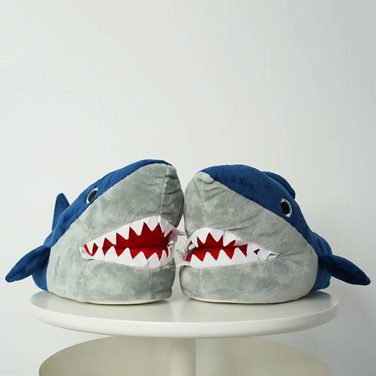 Cute Cartoon Shark Plush Slippers