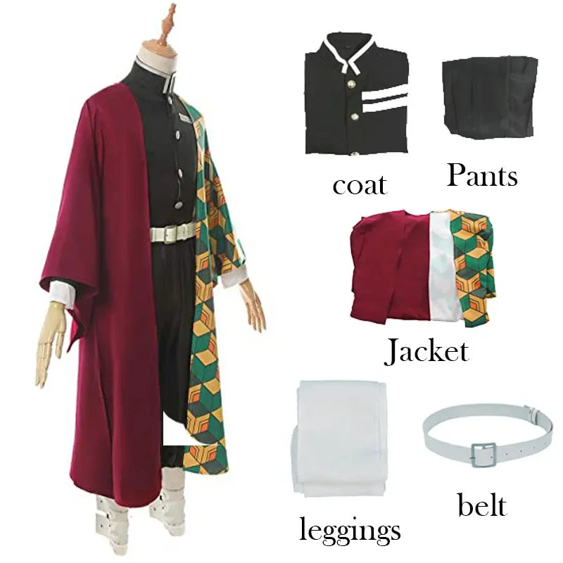 Anime Demon Slayer Kimetsu Geen Yaiba Tomioka Giyuu Cosplay Kostuum Pak Uniformen Kostuums Pruik Kind Volwassen Partij