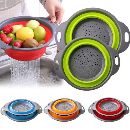 Foldable Silicone Drain Basket for Fruits and Vegetables